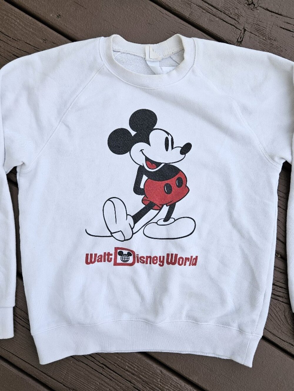 Walt Disney World Parks MICKEY MOUSE Classic White Pullover Sweatshirt Adult
